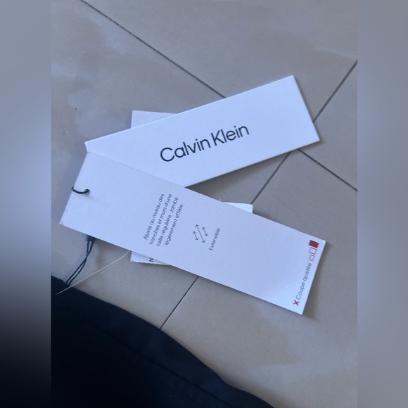 Calvin Klein Size 34W 30L STRAIGHT FIT New Pants black pockets men - Picture 7 of 16